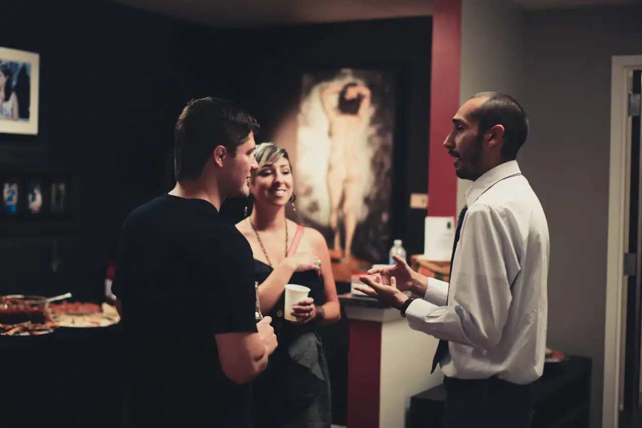 Members talking at a Lobi Space community event in Chicago