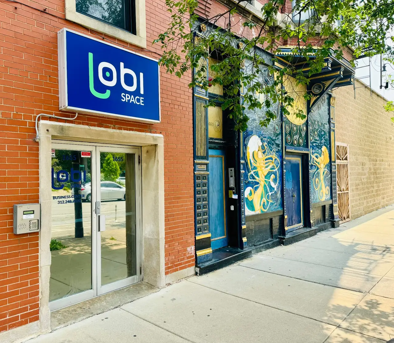 Lobi Space storefront at 1655 S Blue Island Ave in Pilsen